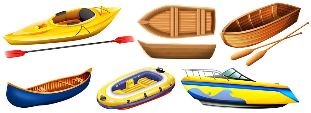Different kind of boats