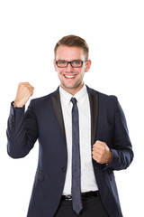 Businessman success hands gesture