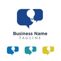 Idea Creative pencil bulb lamp logo icon