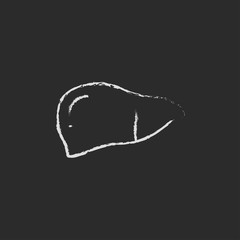 Liver icon drawn in chalk.