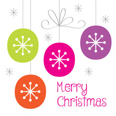 christmas baubles design with fancy color suitable for your personal greeting card or christmas invitation 