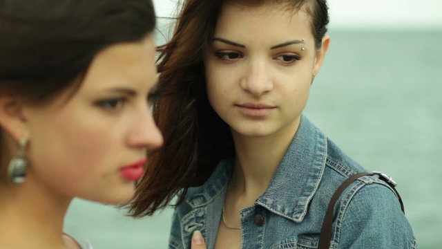 two girls in the wind