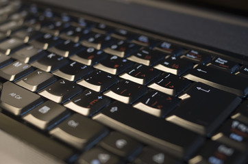 Laptop keyboard isolated