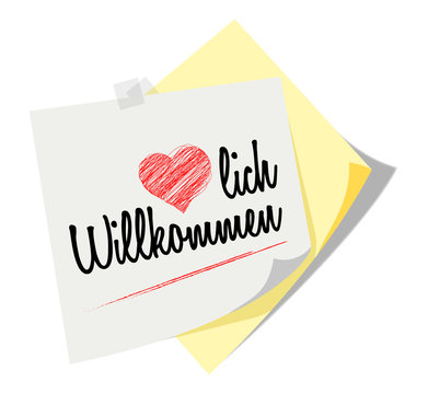 Post it | Notizzettel | Herzlich Willkommen