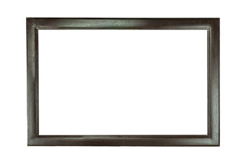 Old wooden frame isolated on white.