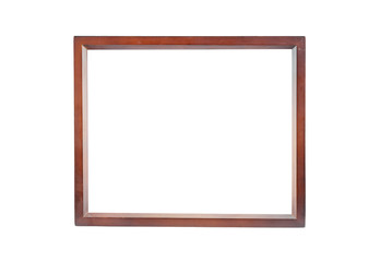 Obraz premium Old wooden frame isolated on white.