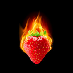 Obraz premium Burning strawberry