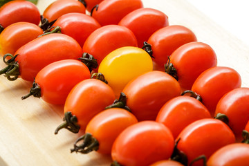 row of cherry tomatoes