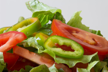 Gemischter Salat, Tomate und grüner Paprika