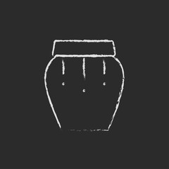 Drum instrument icon drawn in chalk.