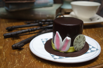 Tiramisu Cake in a White Chocolate Cup  (Alice in Wonderland The
