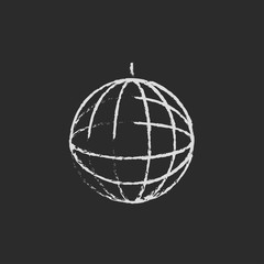 Disco ball icon drawn in chalk.