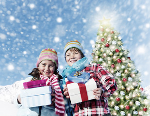 Children Christmas Winter Holidays Celebration Concept