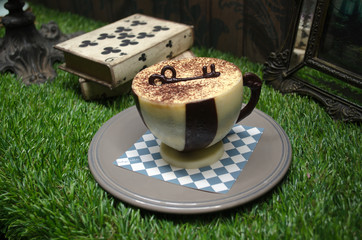 Tiramisu Cake in a White Chocolate Cup  (Alice in Wonderland The