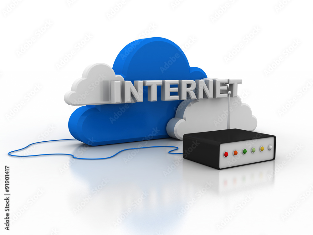 Aufkleber 3d rendering transmitter wifi connected cloud