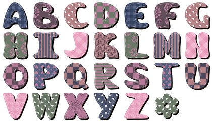 scrapbook alphabet on white background