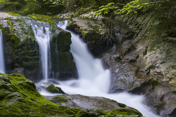 Fototapeta na wymiar waterfall in the gorge Chernigovka