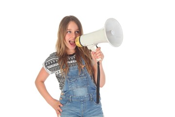 Mädchen mit Megaphone