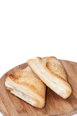 Two puff pastry with cheese