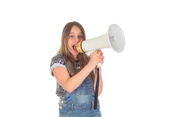 Mädchen mit Megaphone