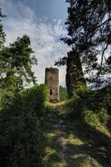 Fototapeta na wymiar Ruined castle towers