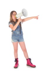 Mädchen mit Megaphone