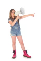 Mädchen mit Megaphone