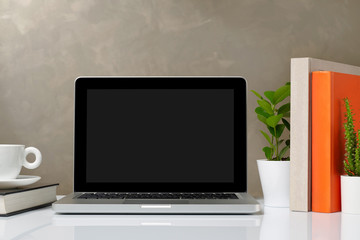 Fototapeta premium Laptop on desk