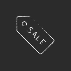 Sale tag icon drawn in chalk.