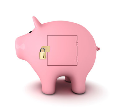 Piggy bank with padlock