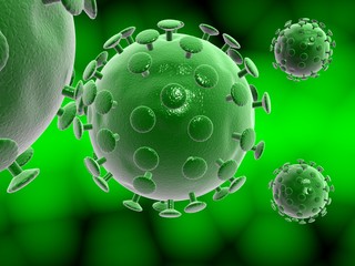 Bacteria, virus, cell 3d