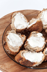 Sandwich with canned tuna fish and white cream