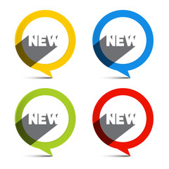 Vector Circle Colorful New Labels Set