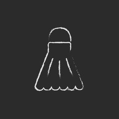 Shuttlecock icon drawn in chalk.