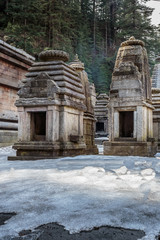 Fototapeta premium Ancient Hindu temple of Shiva in winter