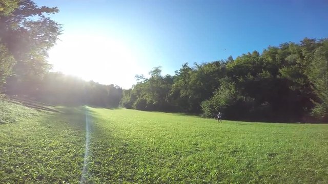 POV 4K throwing baseball ball in the park