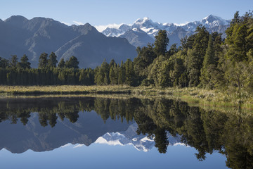 Fototapeta na wymiar Reflections on Lake Matheson , South Island New Zealand