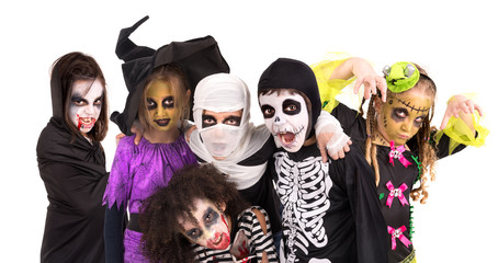 Obraz premium Kids in Halloween costumes