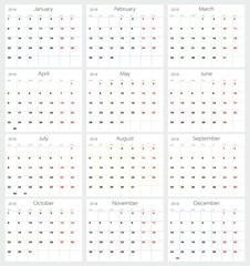 Vector calendar 2018