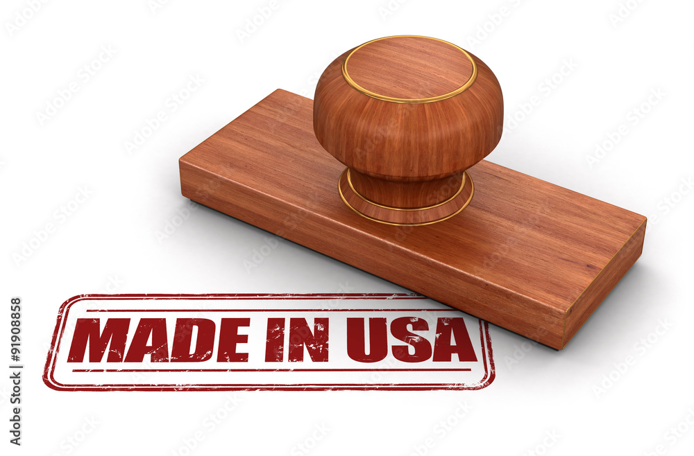 Poster stamp made in usa. image with clipping path