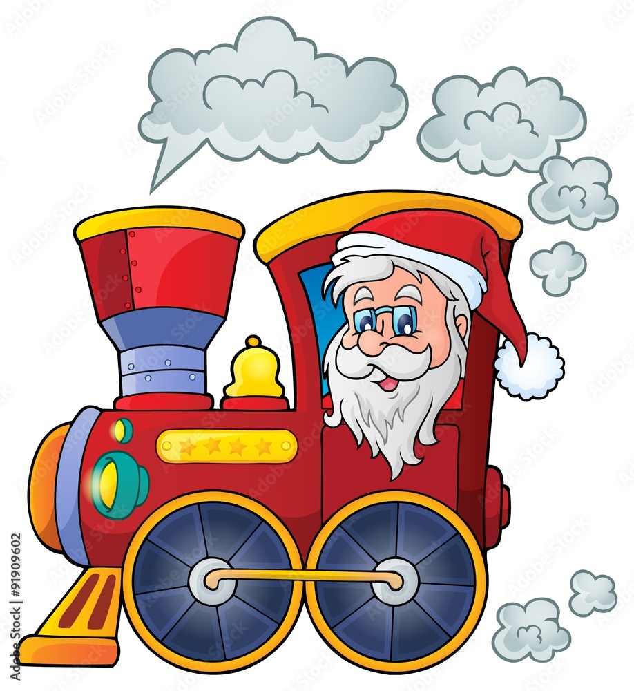 Canvas Prints christmas locomotive theme image 1