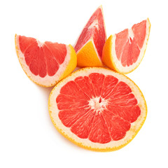 Fototapeta na wymiar Served grapefruit composition isolated over the white background