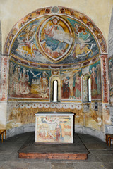 Fototapeta na wymiar Saint Nicolao church at Giornico on Leventina valley
