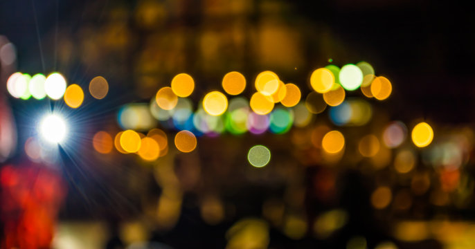 imaeg of blurred bokeh background with warm colorful lights (blu