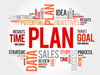 Fototapeta premium Plan word cloud, business concept
