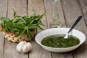Nettle soup with garlic
