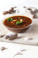 Spicy Tamarind and Garlic gravy from South India