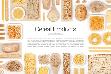 cereals on white background