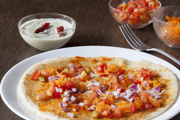 Onion Tomato Carrot Uthappam