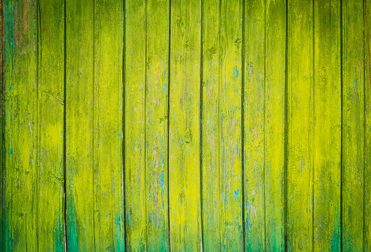 Fototapeta Green wooden plank texture as background